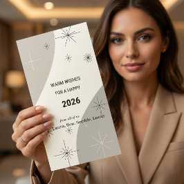 Tarjeta Festiva Mid-Century Modern Business New Year & Christmas 