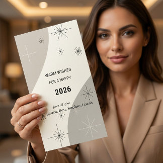 Tarjeta Festiva Mid-Century Modern Business New Year & Christmas