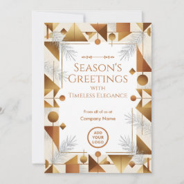 Tarjeta Festiva Mid-Century Tinsel & Brass Corporate 