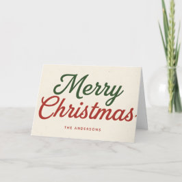 Tarjeta Festiva Midcentury Chic Script Merry Christmas