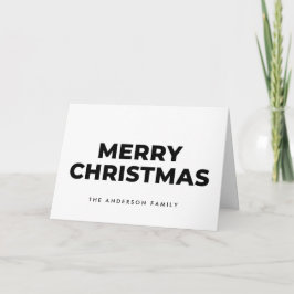 Tarjeta Festiva Midcentury Monochrome Script Merry Christmas