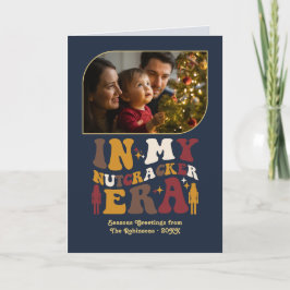 Tarjeta Festiva Midnight Gold Fun Retro Christmas Photos
