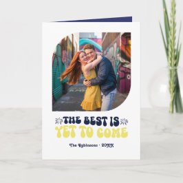 Tarjeta Festiva Midnight Spark Champagne Retro New Year Photo