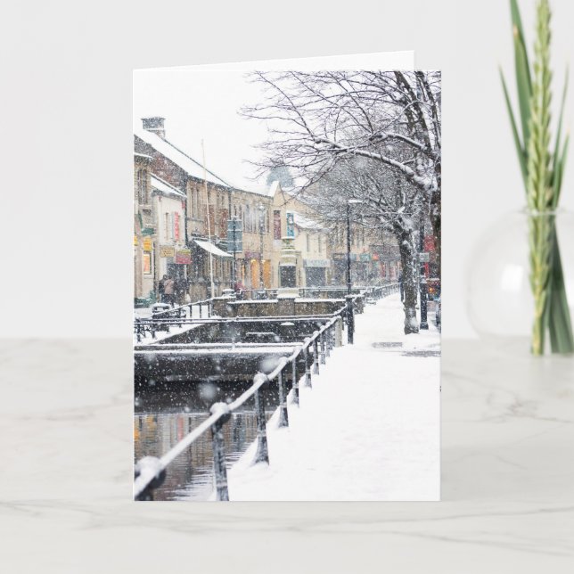 Tarjeta Festiva Midsomer Norton en invierno (Anverso)