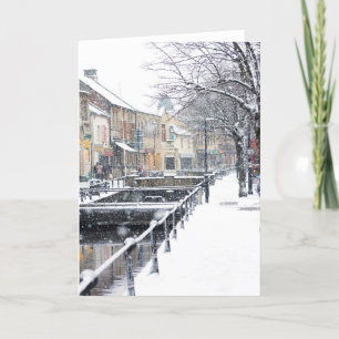 Tarjeta Festiva Midsomer Norton en invierno