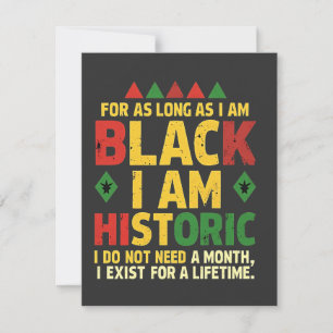 Tarjeta Festiva Mientras sea negro, soy histórico