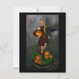 Tarjeta Festiva Miette va en busca de calabazas