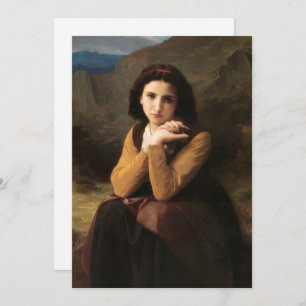 Tarjeta Festiva Mignon Innocence of Adolescent Chica, Bouguereau