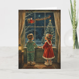 Tarjeta Festiva Milagro de Nochebuena – ¡Mira! ¡Es Santa!