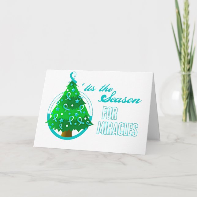 Tarjeta Festiva Milagros de Navidades de cáncer cervical (Anverso)