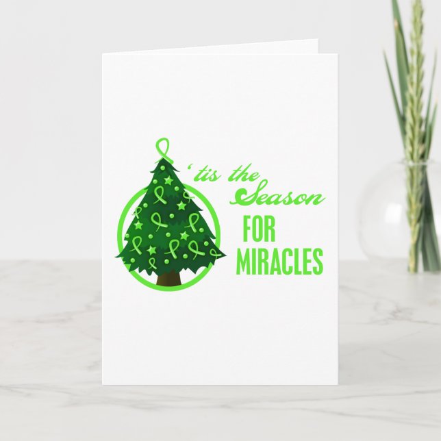 Tarjeta Festiva Milagros de Navidades de linfoma no Hodgkins (Anverso)