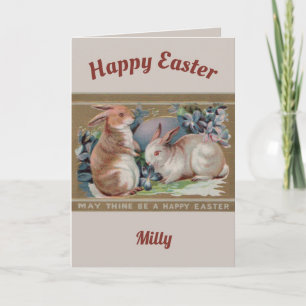 Tarjeta Festiva MILLY ~ EASTER ART ~ 2 Sweet Bunnies ~