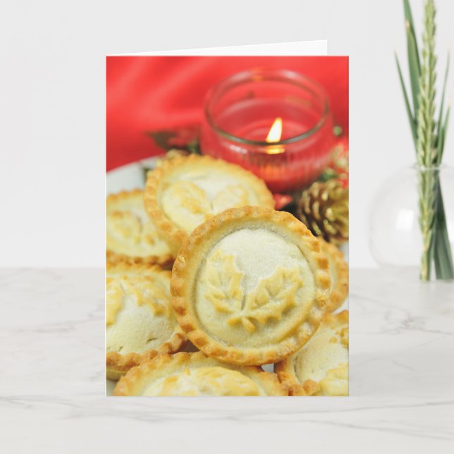 Tarjeta Festiva Mince pasteles para Navidades (Anverso)