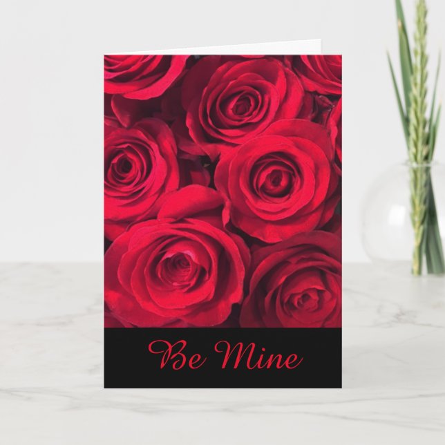 Tarjeta Festiva Mine Forever Red Roses Valentine (Anverso)