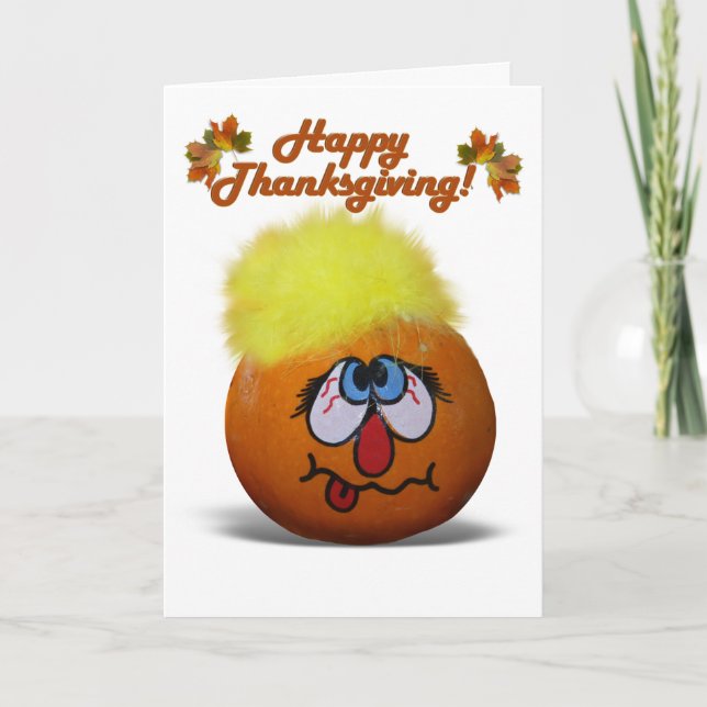 Tarjeta Festiva Mini Calabaza de presión (Anverso)