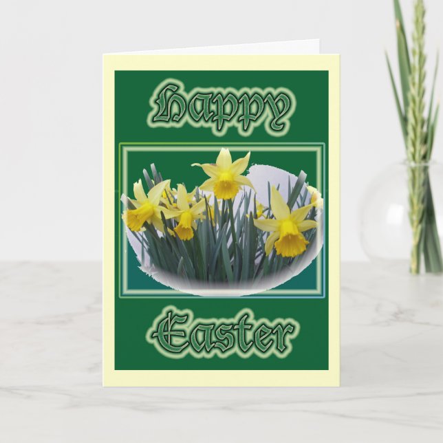 Tarjeta Festiva Mini Daffodils Happy Easter Card (Anverso)