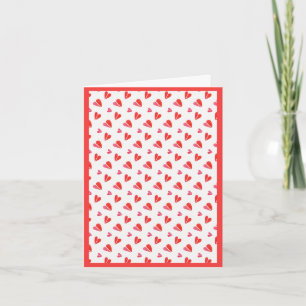 Tarjeta Festiva MINI HEARTS El día de San Valentín Note Card / Red