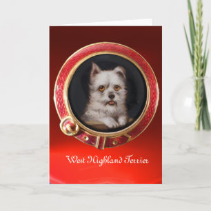 Tarjeta Festiva MINIATURA DE PERROS RETRATA EL Territorio del Alti