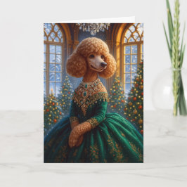Tarjeta Festiva Miniature Poodle Holiday Card