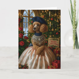 Tarjeta Festiva Miniature Poodle Holiday Card