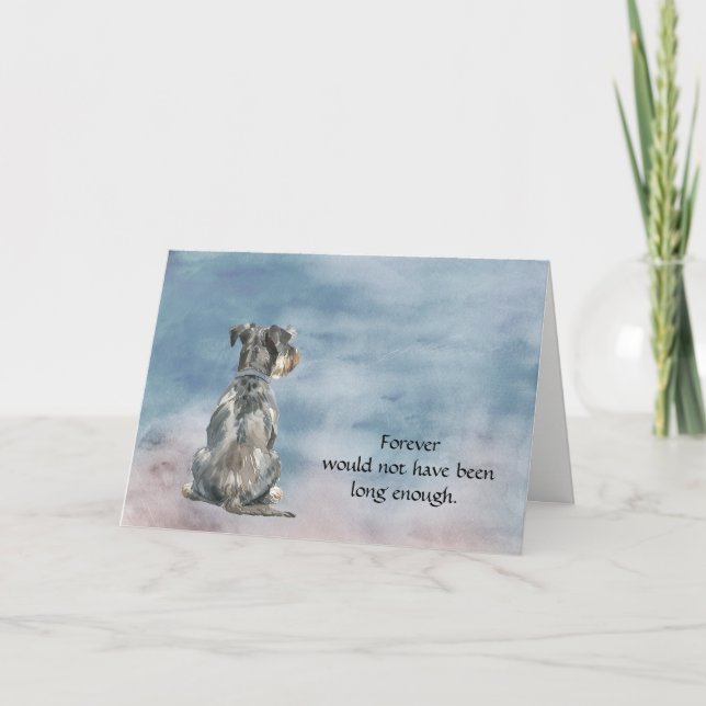 Tarjeta Festiva Miniature Schnauzer Terrier Dog Sympathy Card (Anverso)