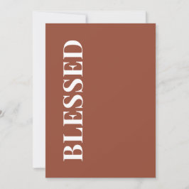 Tarjeta Festiva Minimal BLESSED | Terracotta Holiday Greeting Card