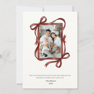 Tarjeta Festiva Minimal Bows con Foto
