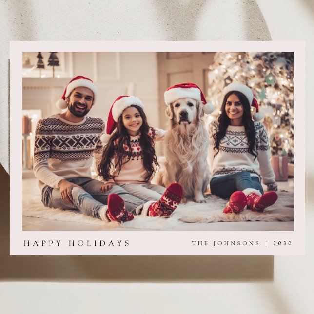 Tarjeta Festiva Minimal Christmas Photo | Modern Family Portrait (Celebrate the season with a photo holiday card featuring your favorite memories)