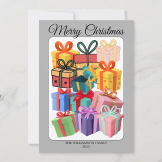 Tarjeta Festiva Minimal Colorful Gifts Holiday Card