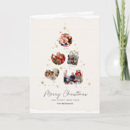Tarjeta Festiva Minimal Gold Photo Christmas Card