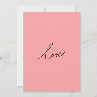 Tarjeta Festiva Minimal Love Script — Blush Pink Modern