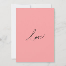 Tarjeta Festiva Minimal Love Script — Rosa Moderno Suave