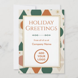 Tarjeta Festiva Minimal Modern-Retro | Logo-Ready Bulk Edition