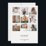 Tarjeta Festiva Minimal moderno | Collage de fotos de Moda simple<br><div class="desc">Estos saludos de la temporada moderna brillan a través de sus hermosos sentimientos y dichos - y su amplio espacio blanco. La increíblemente simple tarjeta de collage de fotos de vacaciones captura nueve momentos preciosos mientras que la tipografía mínima dice "Mantente esta vez cerca de tu corazón" por encima del...</div>