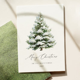 Tarjeta Festiva Minimal Pine Tree Christmas Card