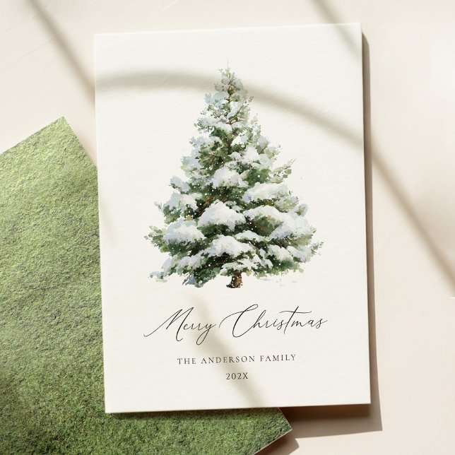 Tarjeta Festiva Minimal Pine Tree Christmas Card (Subido por el creador)