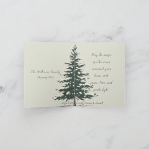 Tarjeta Festiva Minimal Snowy Christmas Tree Winter Watercolor