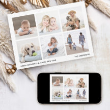 Minimal Vintage Typography Christmas Photo Collage