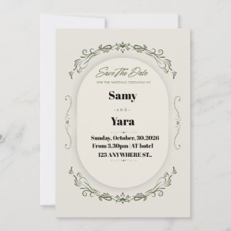 Tarjeta Festiva Minimal Wedding Invitation Template | Classic Scri