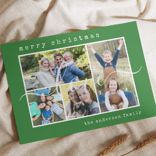 Tarjeta Festiva Minimalismo 4 Navidades de fotografía familiares