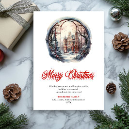 Tarjeta Festiva Minimalist Christmas scene digital greeting card