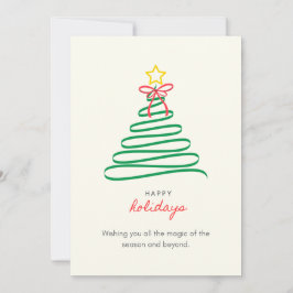 Tarjeta Festiva Minimalist Christmas Tree Happy Holidays Card