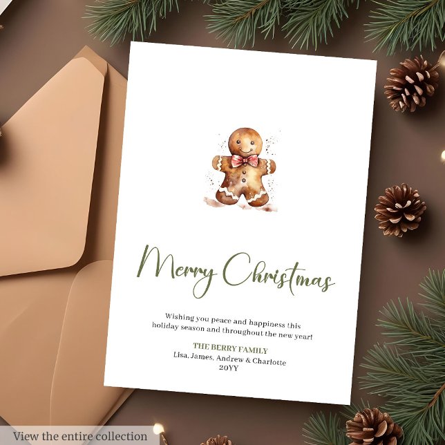 Tarjeta Festiva Minimalist Custom Holiday Christmas Greeting Card (Minimalist Custom Holiday Christmas Greeting Card

)