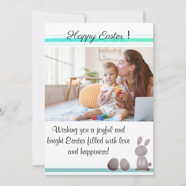 Tarjeta Festiva Minimalist Easter Wishes (Anverso)