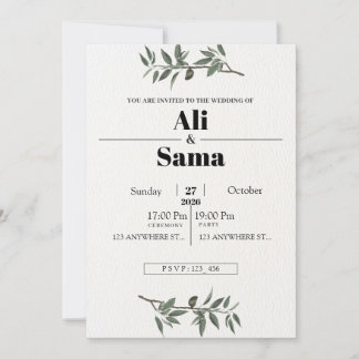 Tarjeta Festiva  Minimalist Elegant Wedding Invitation | Modern