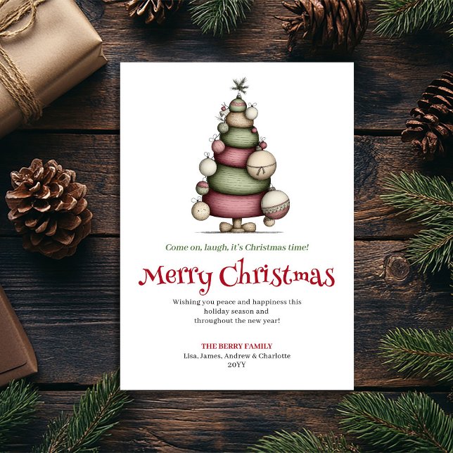 Tarjeta Festiva Minimalist funny Christmas tree greeting card (Minimalist funny Christmas tree greeting card

)