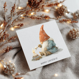 Tarjeta Festiva Minimalist Gnome Merry Christmas