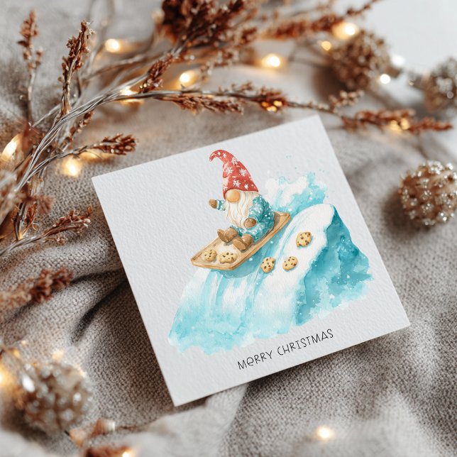 Tarjeta Festiva Minimalist Gnome Merry Christmas  (Subido por el creador)