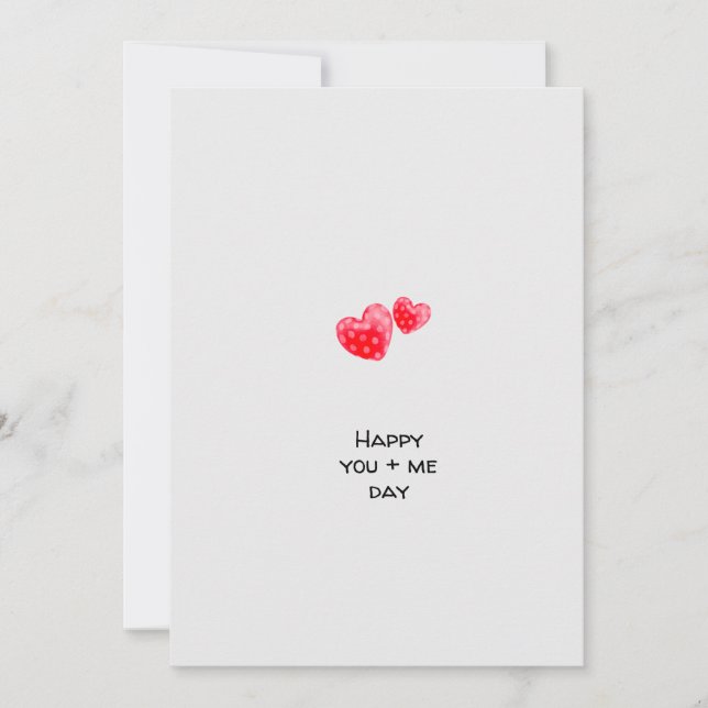 Tarjeta Festiva Minimalist Heart You & Me Valentine's Day Special  (Anverso)