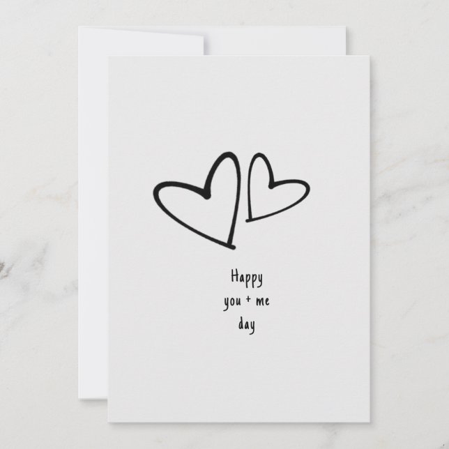 Tarjeta Festiva Minimalist Heart You & Me Valentine's Day Special  (Anverso)